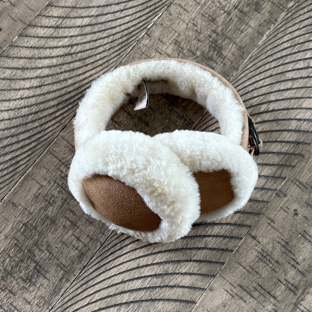 UGG Shearling Earmuffs in Cream and Brown